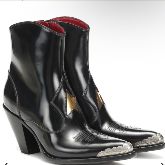 Golden Goose Black Nora Leather Cowboys boots - Picture 1 of 13